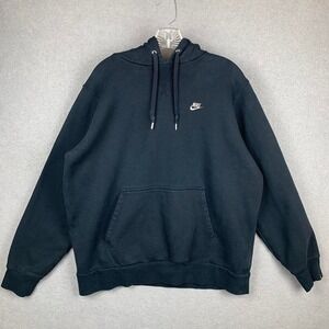 Vintage 2000's Y2K Nike Hoodie Sweatshirt Black Nike Swoosh Logo Men's‎ XL